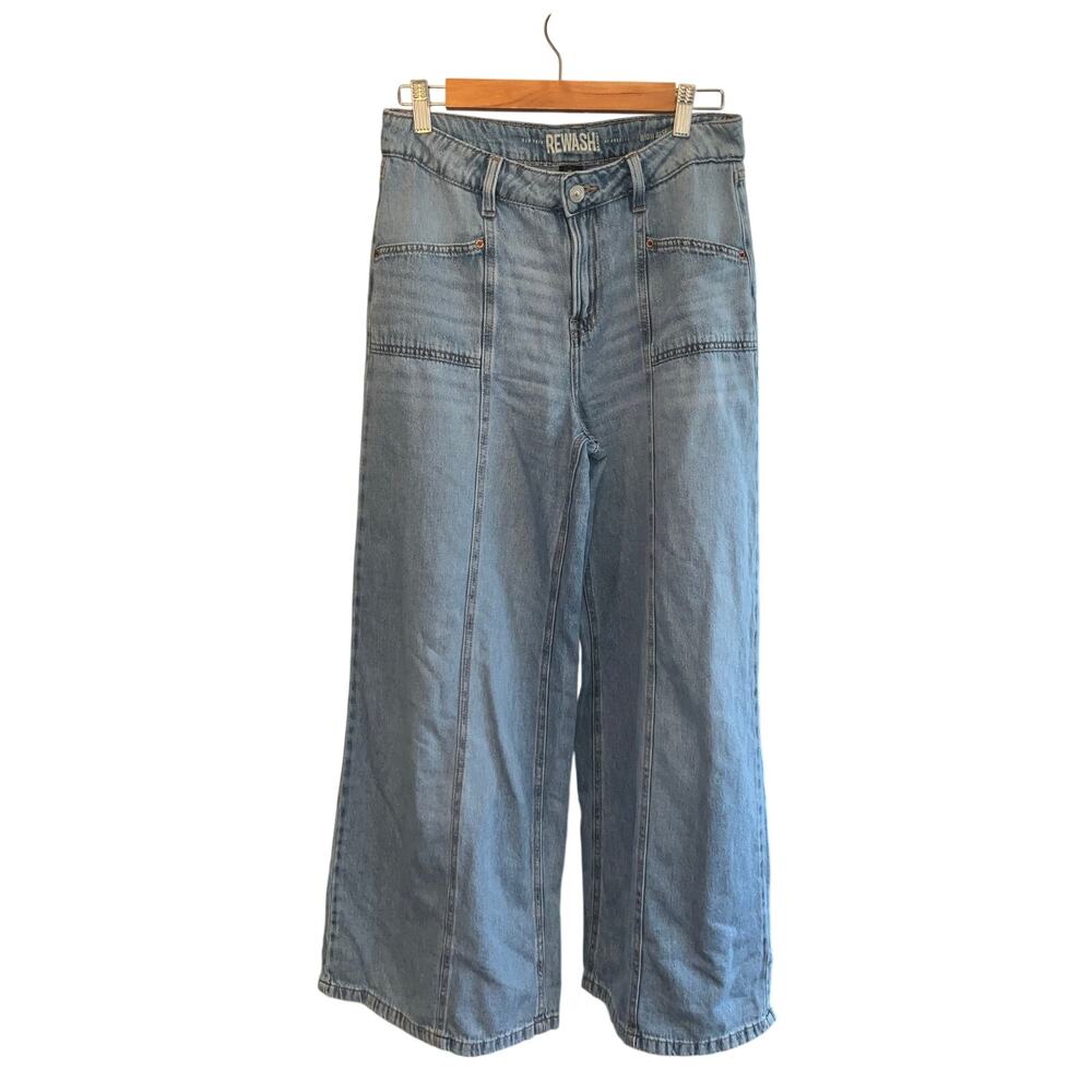New York Rewash High Rise Blue Wide Leg Jeans Size 7/28